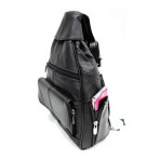 Cowhide Leather Backpack-Black