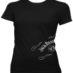 Ladies Jack Daniels Side Foil Scroll Shirt Available in Black Only