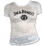 Ladies White Jack Daniels  No 7 Burnout Shirt