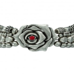 Montana Silver Antique Silver Red Rose & Beads Bracelet