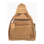 Cowhide Leather Backpack-Tan