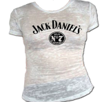 Ladies White Jack Daniels  No 7 Burnout Shirt
